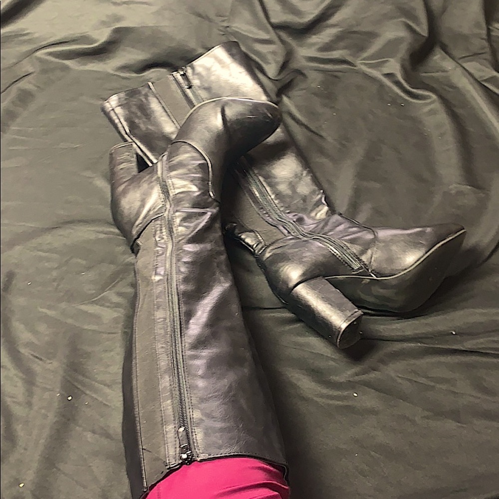 Black Knee High, Heel Boots
